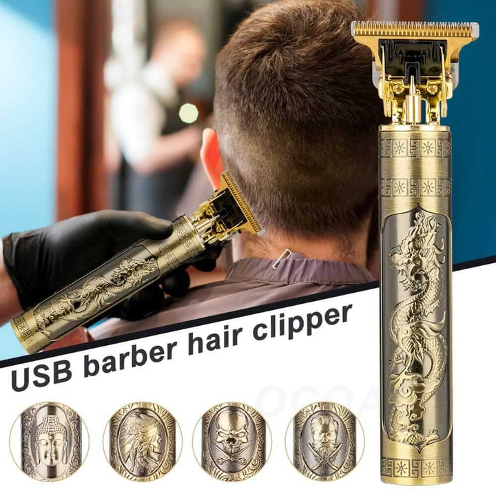 Vintage T9 Dragon Style Hair Trimmer – Metal Body | Rechargeable | Professional Hair & Beard Clipper | Free Home Delivery - Wali Tech