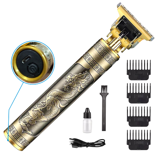 Vintage T9 Dragon Style Hair Trimmer – Metal Body | Rechargeable | Professional Hair & Beard Clipper | Free Home Delivery - Wali Tech